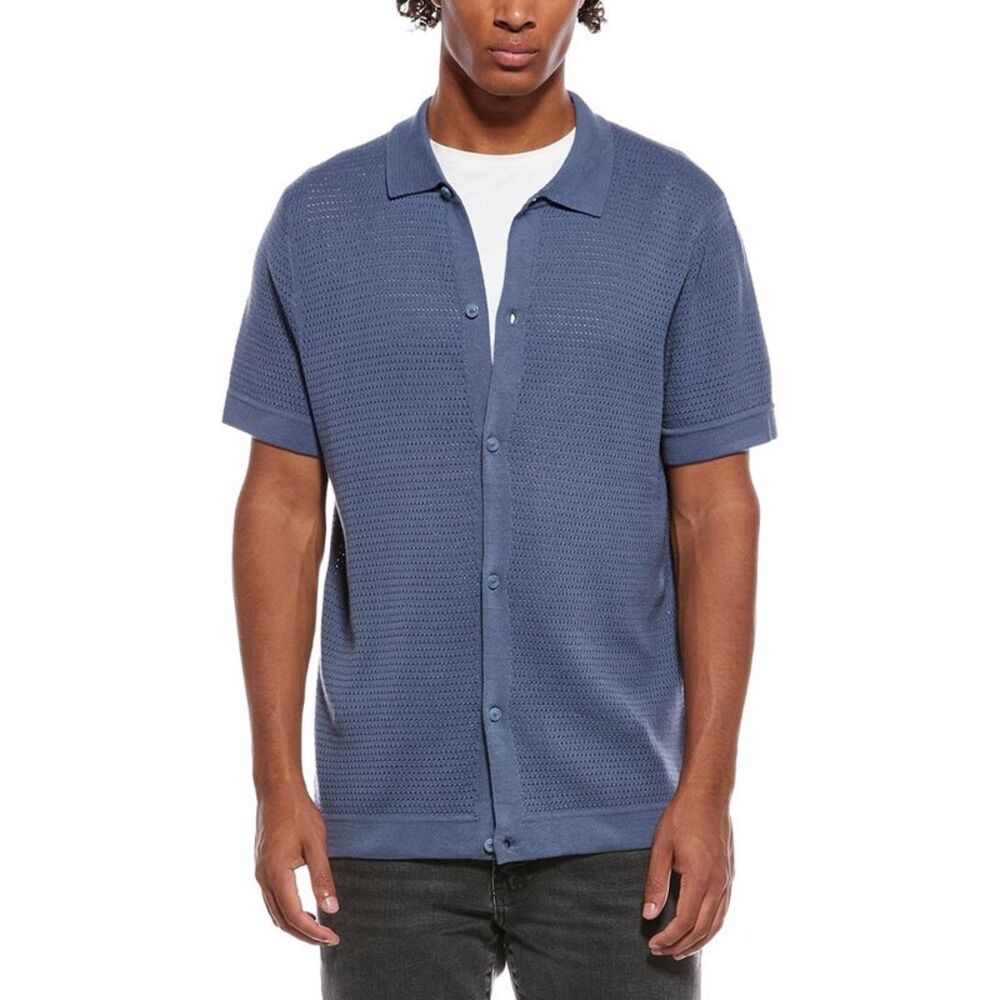 Onia Mens  Drop Needle Button-Up Shirt, Gray